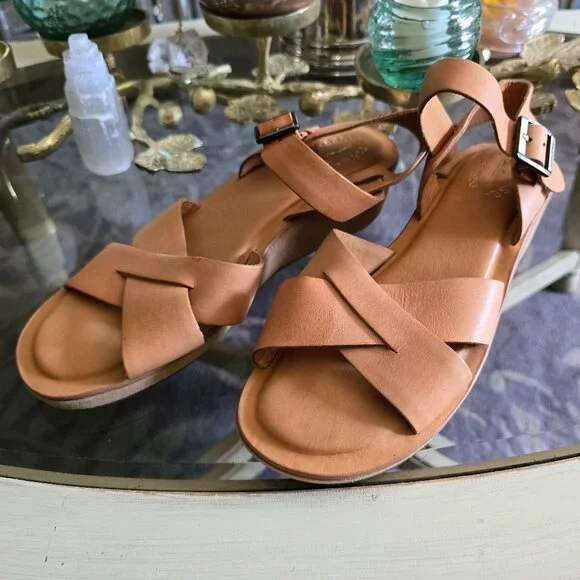 Kork-Ease Myrna Classic Tan Leather Platform Wedge Women's US 10 - Picture 2 of 6